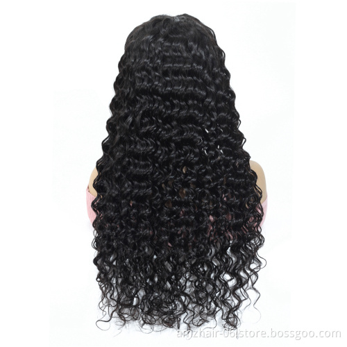 Hot Selling Mink Virgin Peruvian Young Woman Human Hair Wigs Swiss 13X4 Deep Wave Lace Front Human Hair Wig For Black Women